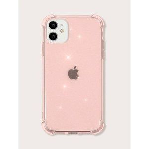 iPhone 12 Pro Max Case Clear Pink Raised Edge Shockproof